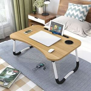 FOLDING LAPTOP STAND HOLDER & STUDY TABLE DESK FOR BED